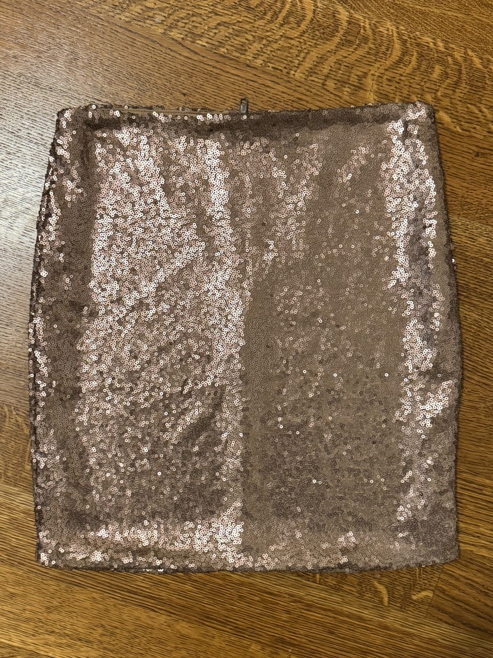 Hayden Los Angeles Sequin Mini Skirt in Rose Gold Size Medium Zipper NWT